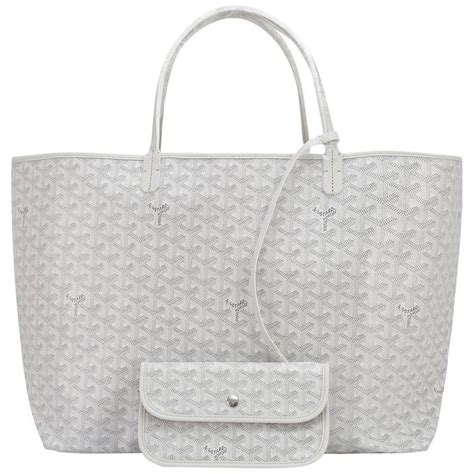 goyard small tote white|authentic goyard tote.